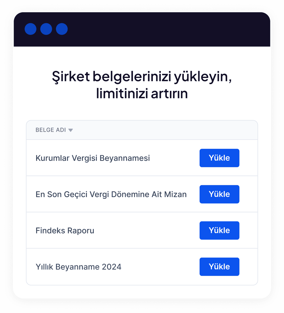 Şirket Belgelerini Yükle