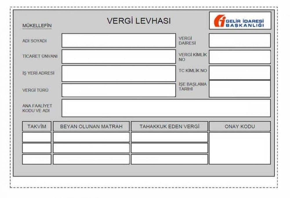 Vergi Levhası Nasıl Alınır?