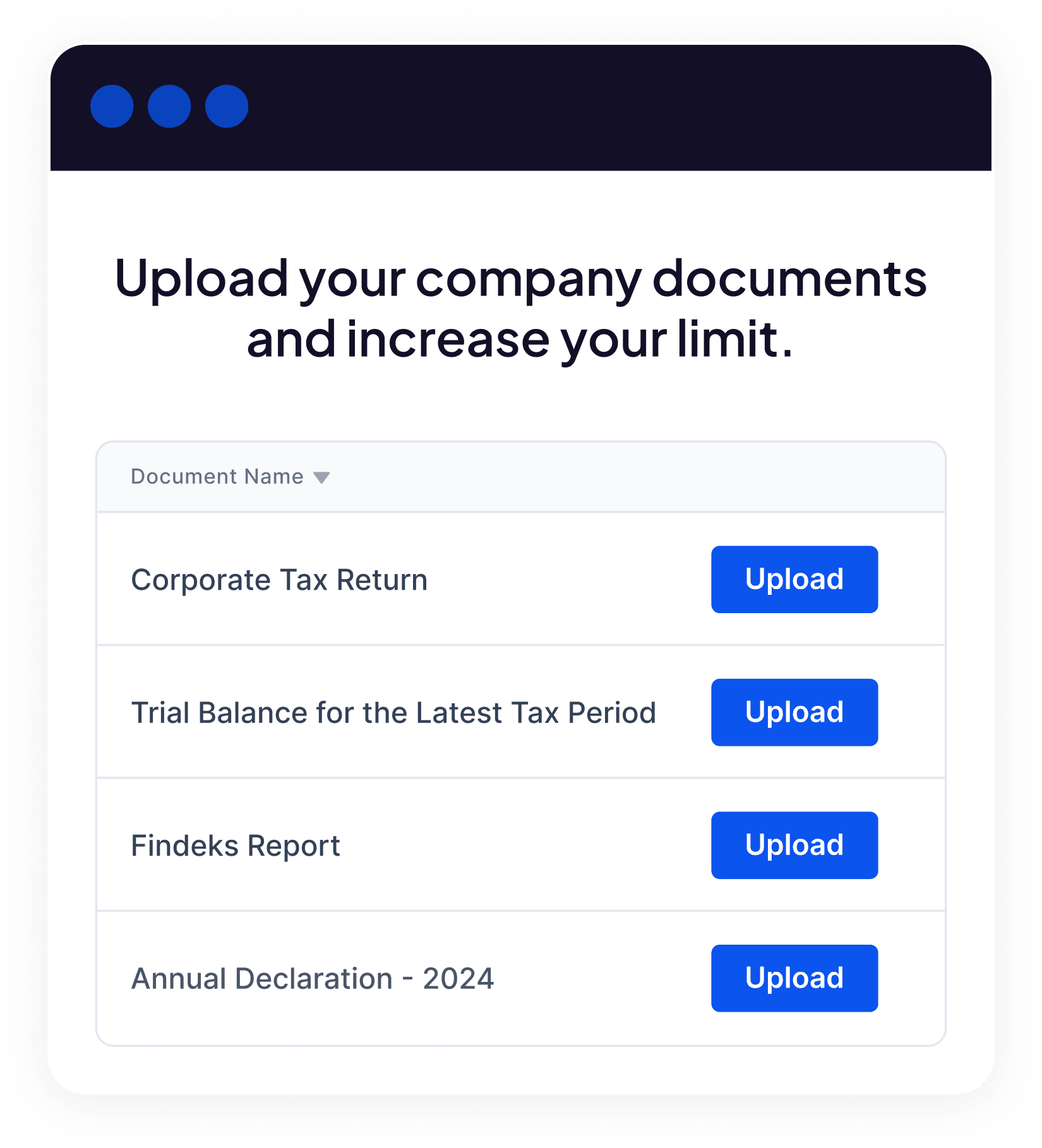 Upload Company Documents