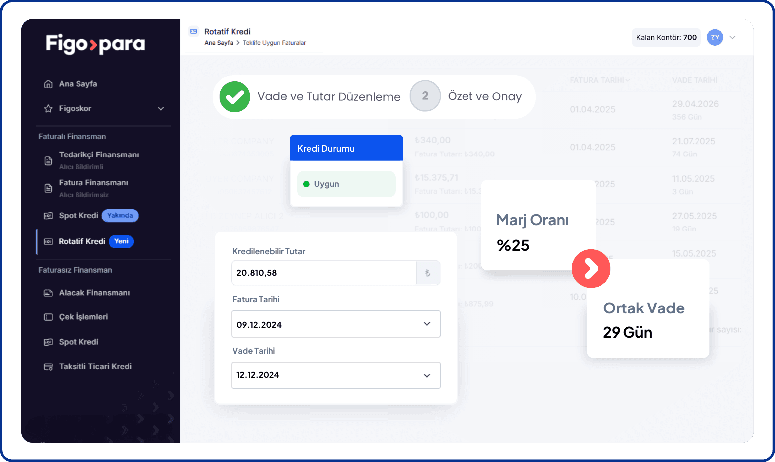 Rotative Loan Usage Steps