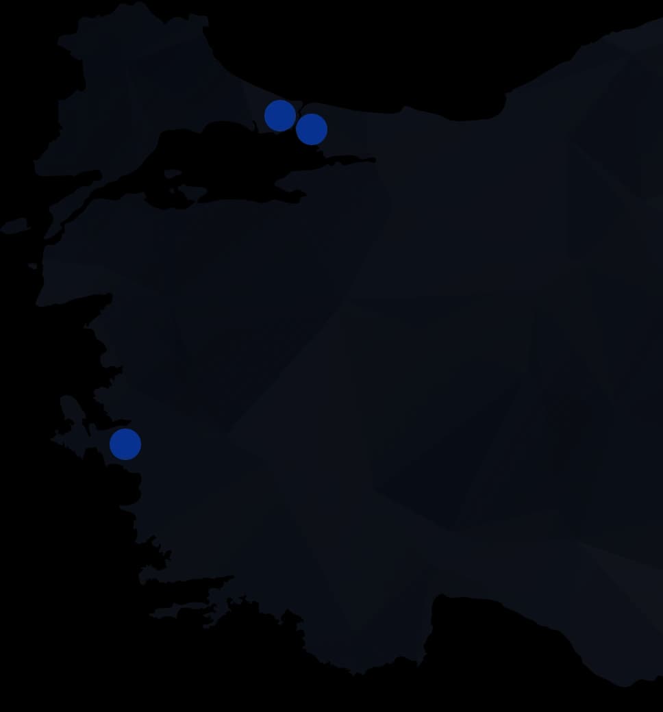Figopara office locations marked on a map of Türkiye